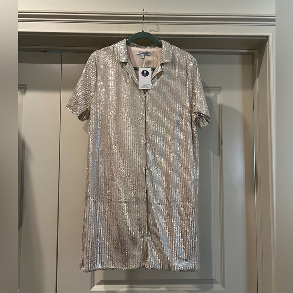 Sequin Short Sleeve Dress - Picture 1 of 6